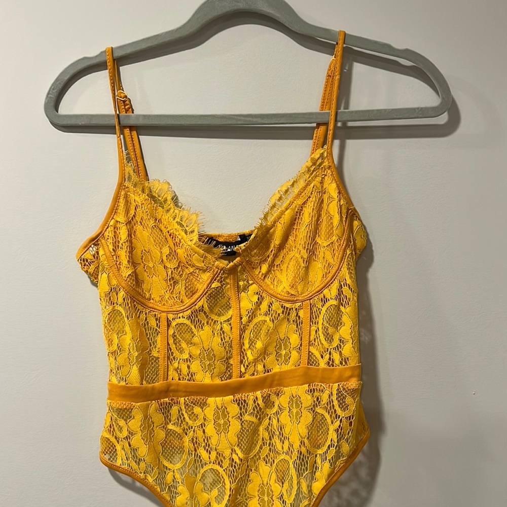 Yellow Lace Bodysuit- barely worn